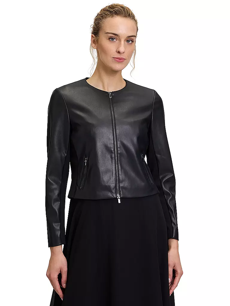 VERA MONT | Chaqueta corta de imitación de cuero | Negro