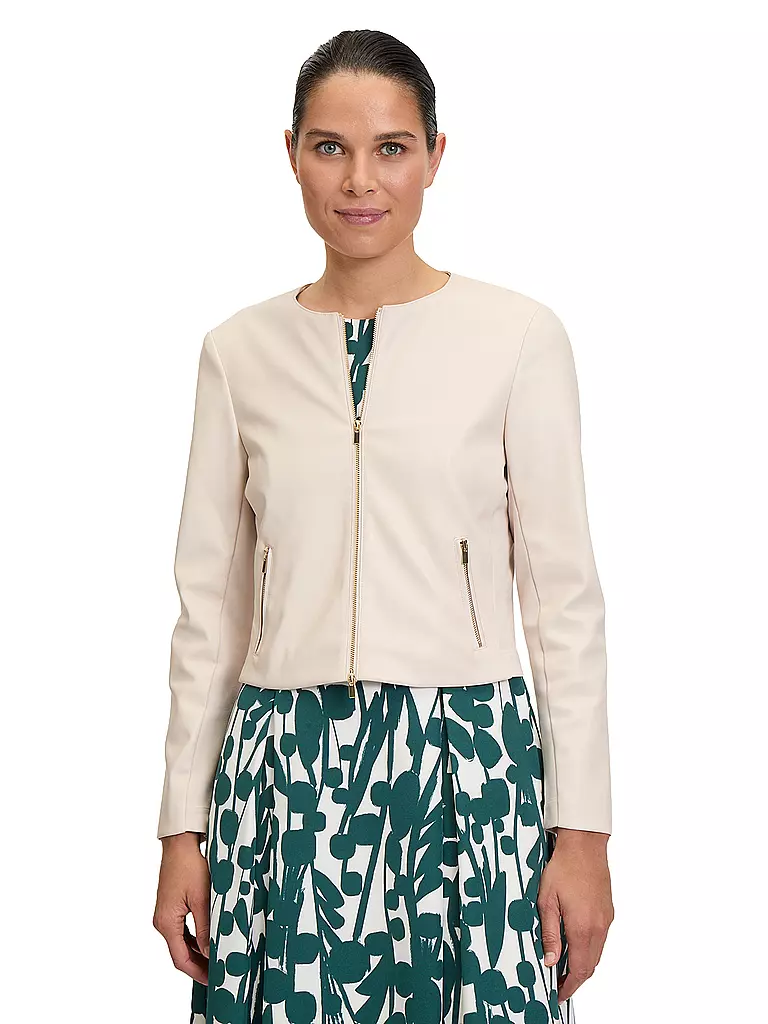 VERA MONT | Chaqueta corta de imitación de cuero | Crema