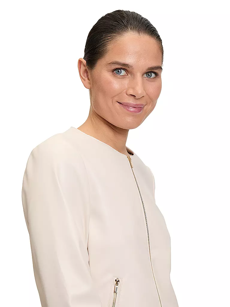VERA MONT | Chaqueta corta de imitación de cuero | Crema