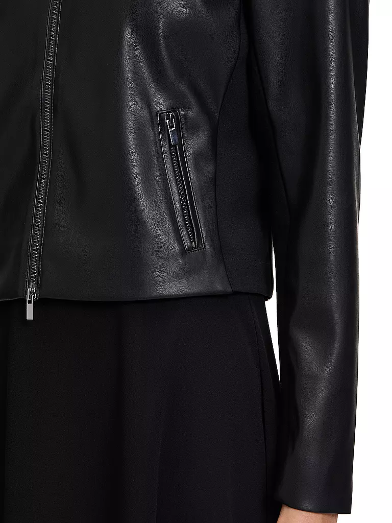 VERA MONT | Chaqueta corta de imitación de cuero | Negro