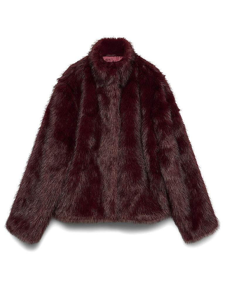 Vero Moda Chaqueta de efecto pelo VMMONROE rojo oscuro