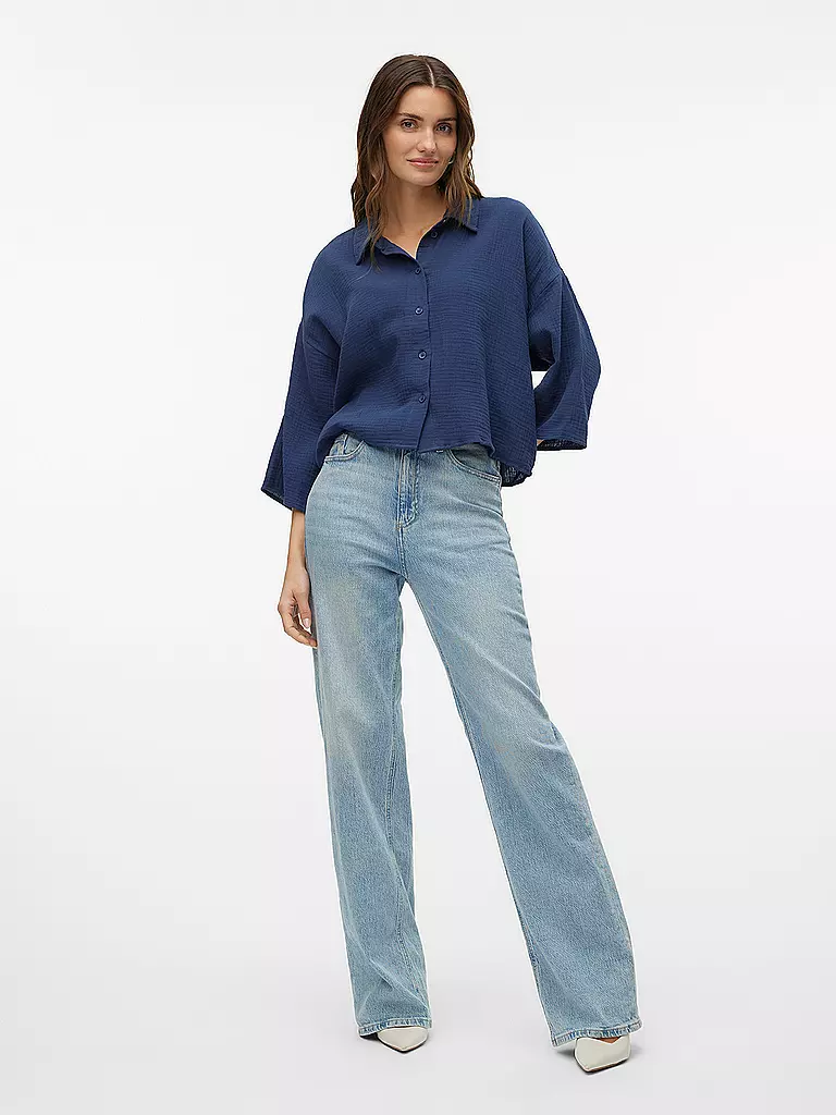 VERO MODA | Blusenshirt VMNATALI CROP | Azul oscuro