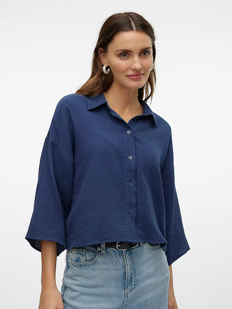 VERO MODA | Blusenshirt VMNATALI CROP | Azul oscuro