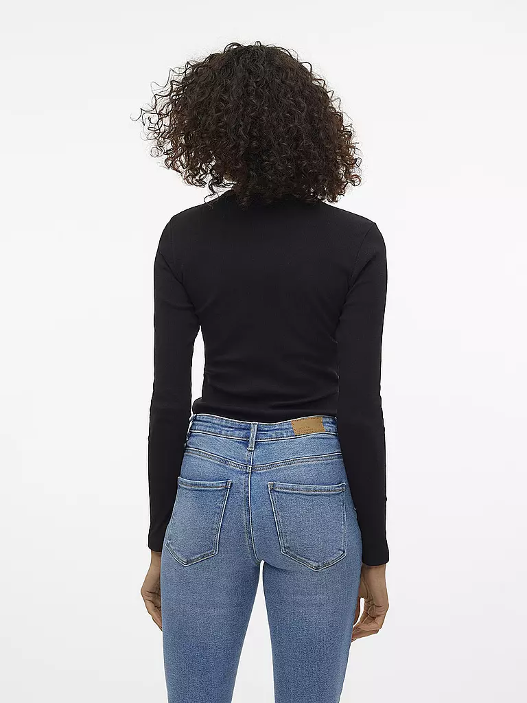 VERO MODA | Camiseta de manga larga Slim Fit VMCHLOE | Negro