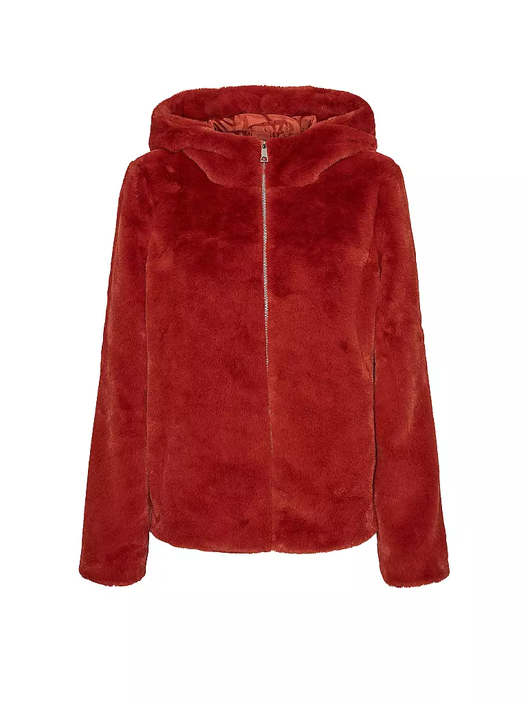 VERO MODA | Jacke in Felloptik VMSONJAHOODIE | Rojo oscuro