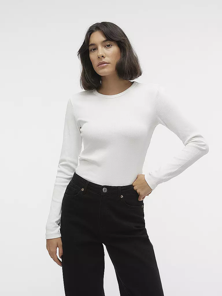 VERO MODA | Langarmshirt Slim Fit  VMCHLOE | Blanco