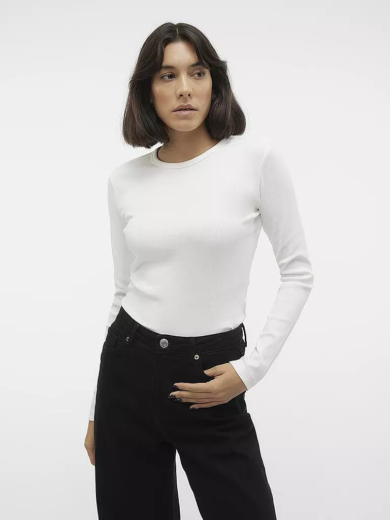 VERO MODA | Langarmshirt Slim Fit  VMCHLOE | Blanco