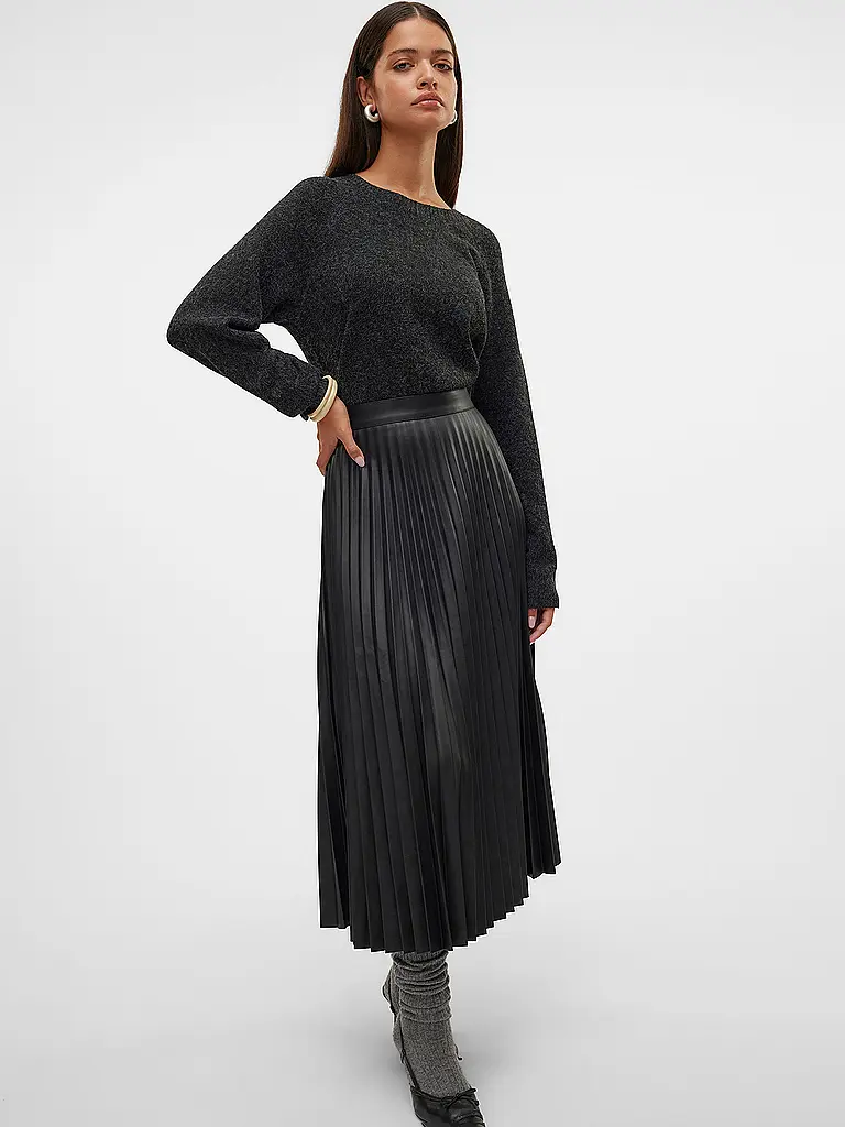 VERO MODA | Midi falda efecto cuero VMBELLAHOLLY | Negro