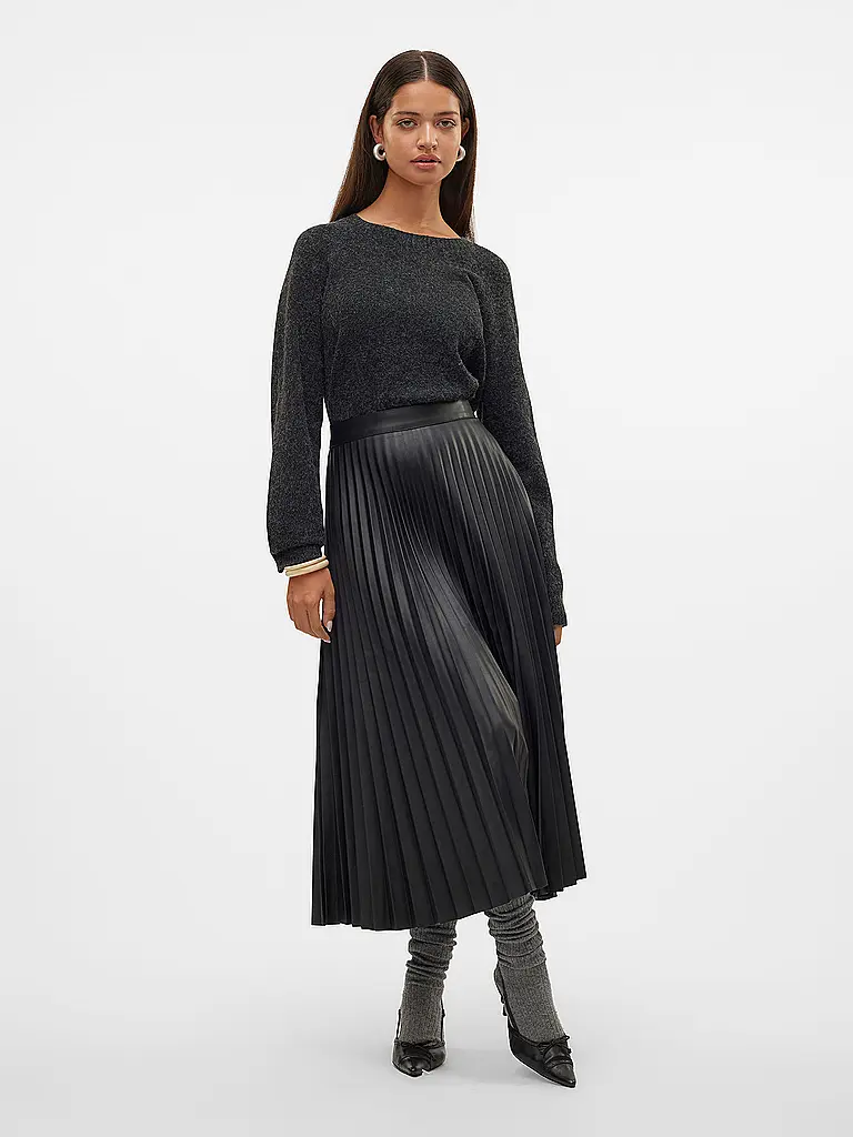 VERO MODA | Midi falda efecto cuero VMBELLAHOLLY | Negro