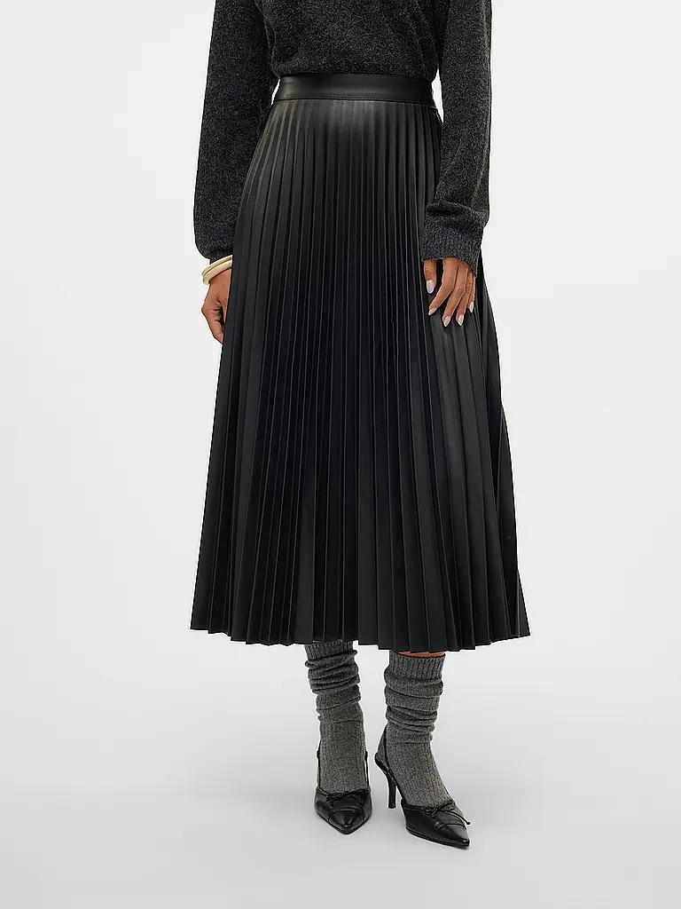 VERO MODA | Midi falda efecto cuero VMBELLAHOLLY | Negro