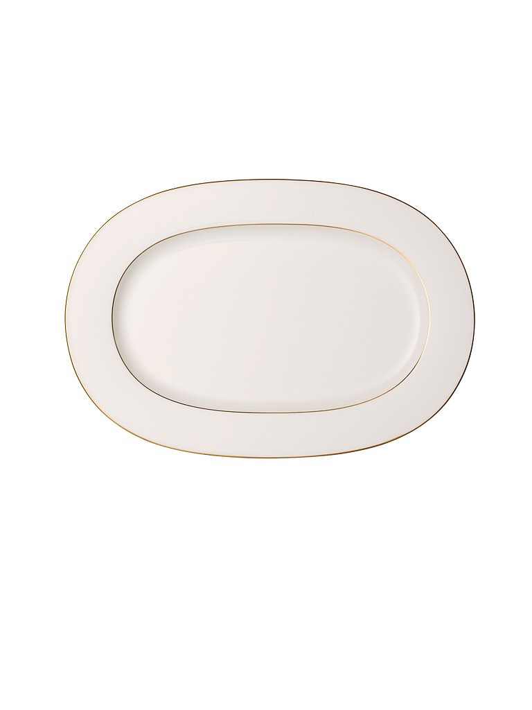 Plato ovalado Anmut Gold 41cm blanco