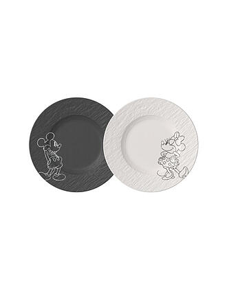 VILLEROY & BOCH | Juego de 2 platos de desayuno/postre de 21,7 cm MANUFACTURE -MICKEY MOUSE Blanco/Negro