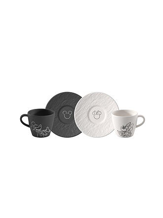 VILLEROY & BOCH | Juego de 4 tazas de espresso con platillo MANUFACTURE-MICKEY MOUSE Negro/Blanco