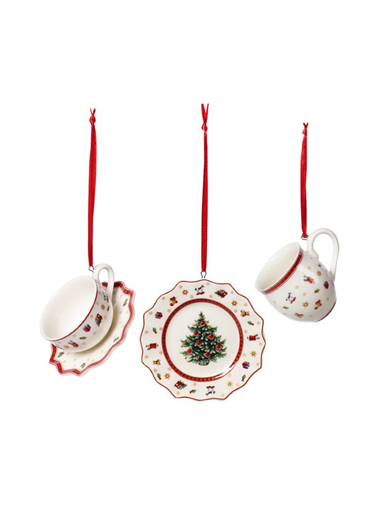 Adorno navideño Toy's Delight - Juego de vajilla con adornos de 3 piezas. multicolor