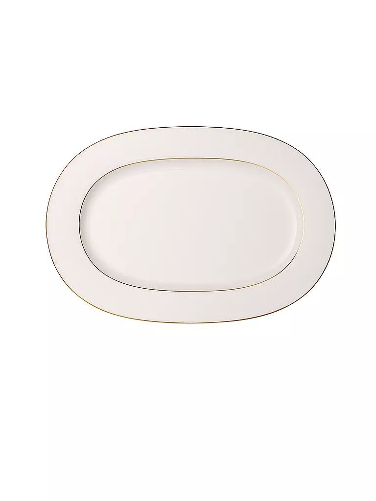 VILLEROY & BOCH SIGNATURE | Plato ovalado "Anmut Gold" 41cm | Blanco