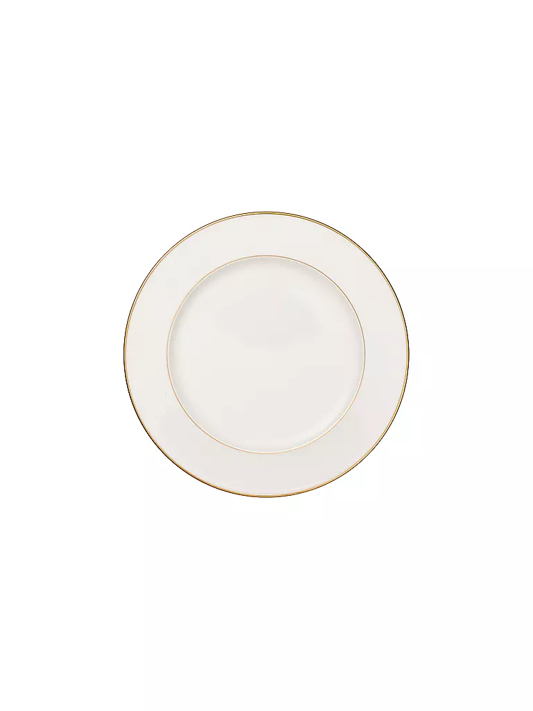 VILLEROY & BOCH SIGNATURE | Plato redondo llano "Anmut Gold" 32cm | Blanco