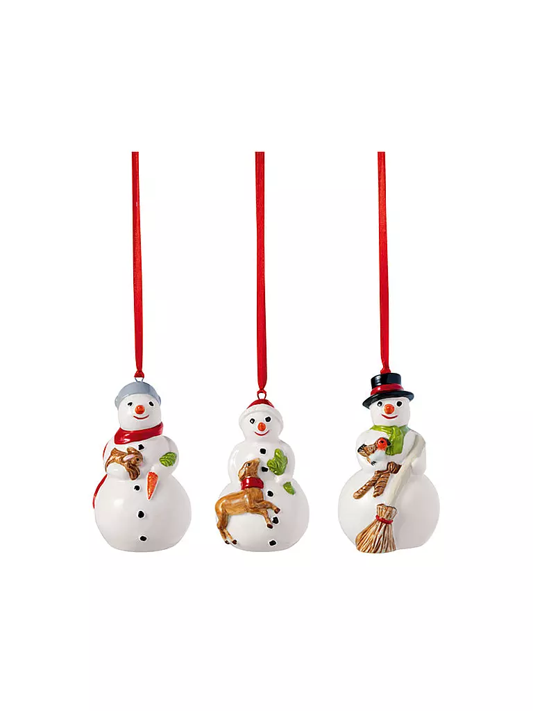 VILLEROY & BOCH | Adorno navideño 3 piezas 5x5x8cm SCHNEEHÄNNER | Multicolor