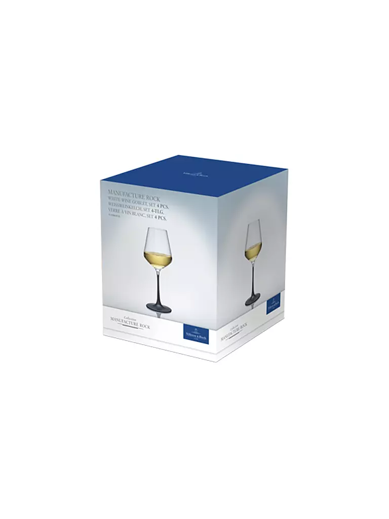 VILLEROY & BOCH | Copa de vino blanco Manufacture Rock 4 unidades 380 ml | Negro