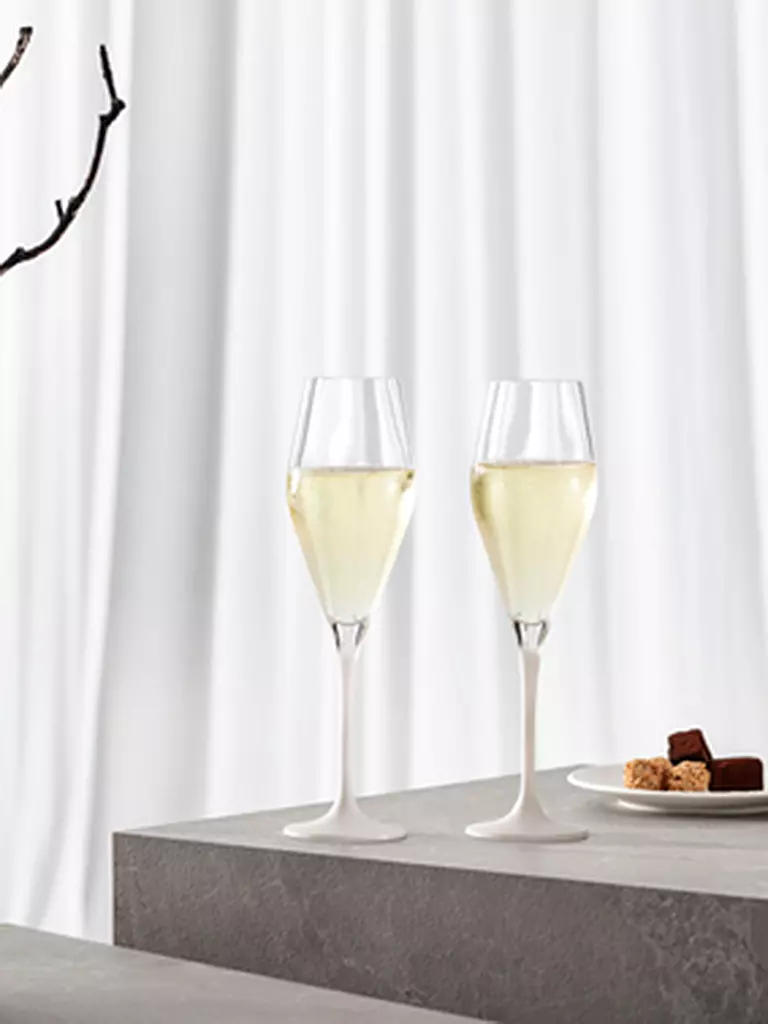 VILLEROY & BOCH | Juego de 4 copas de champán MANUFACTURE ROCK BLANC GLAS | 