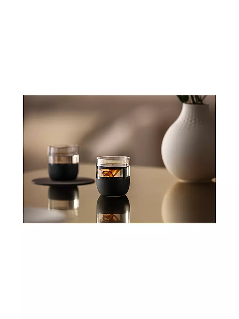 VILLEROY & BOCH | Juego de 4 vasos de chupito MANUFACTURE ROCK 40ml | Negro