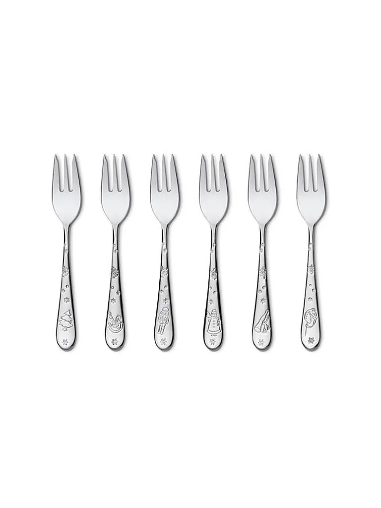 VILLEROY & BOCH | Juego de tenedores para pastel de 6 piezas | Plata
