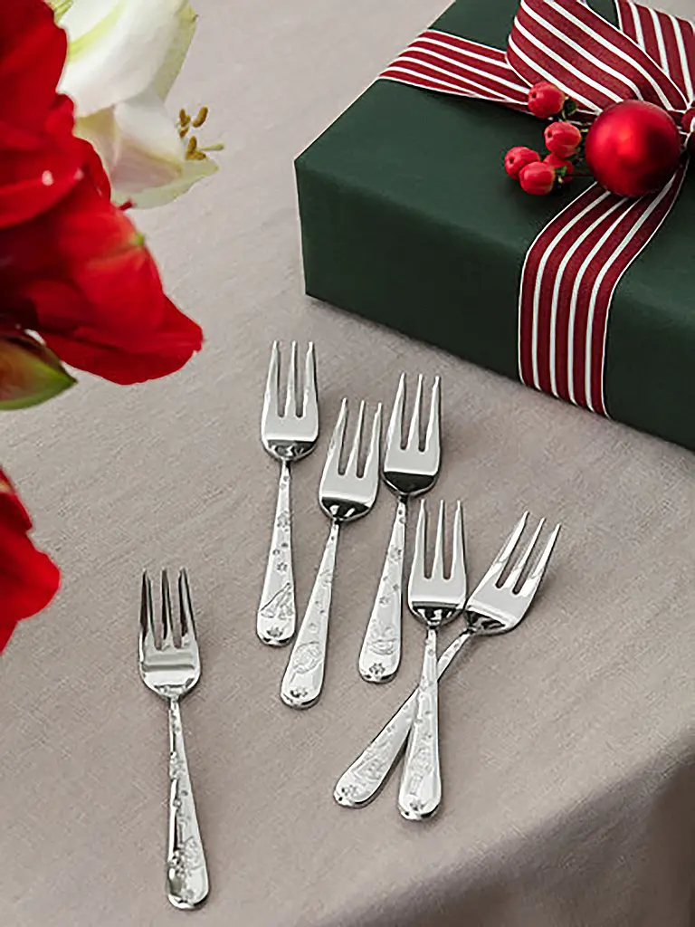 VILLEROY & BOCH | Juego de tenedores para pastel de 6 piezas | Plata