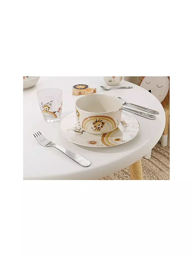 VILLEROY & BOCH | Juego de vajilla infantil de 7 piezas Roar Like A Lion | Beige