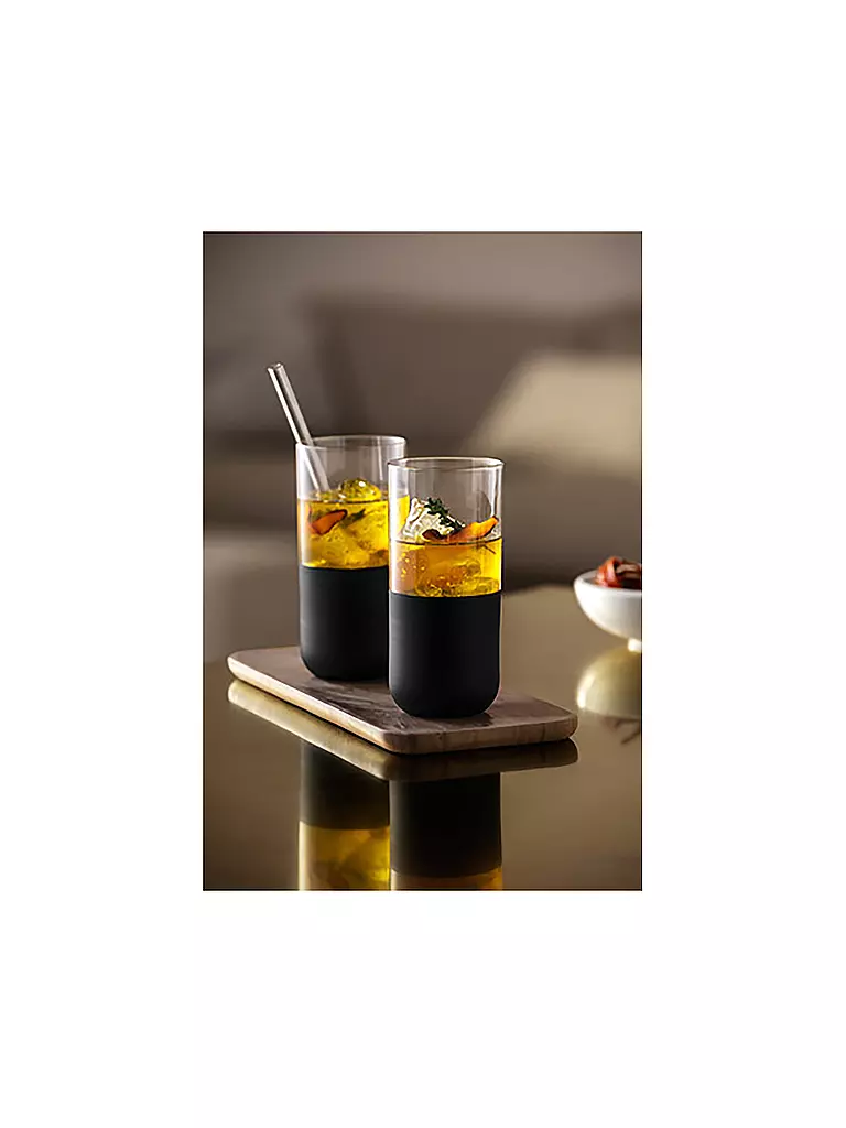 VILLEROY & BOCH | Set de 4 vasos de tubo MANUFACTURE ROCK 300ml | schwarz