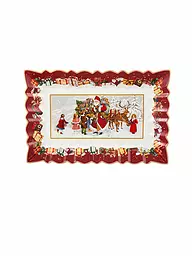 VILLEROY & BOCH | Toy's Fantasy Plato para tarta rectangular, Papá Noel y niños 35x23x3,5cm | Multicolor