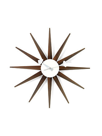 VITRA | Reloj de pared Sunburst Clock Nogal/Chocolate 47cm