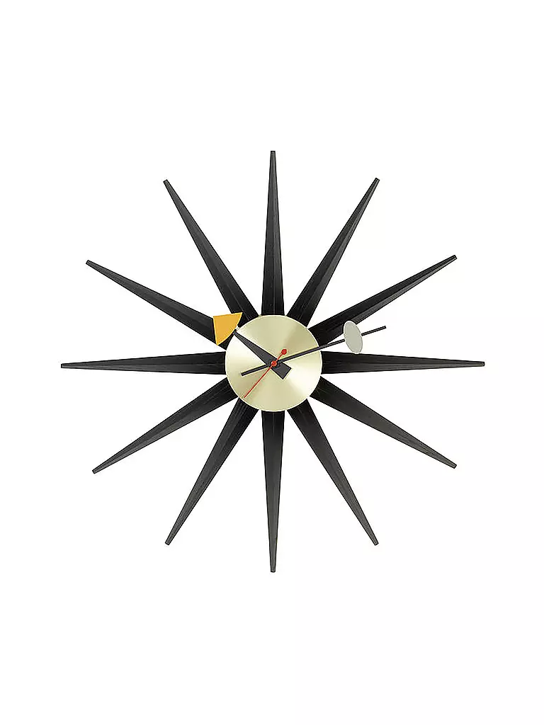 VITRA | Reloj de pared "Sunborst Clock" 47cm (Latón/Negro) | Negro