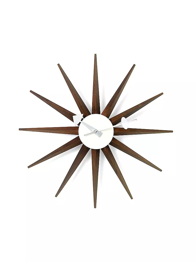 VITRA | Reloj de pared Sunburst Clock Nogal/Chocolate 47cm | Marrón