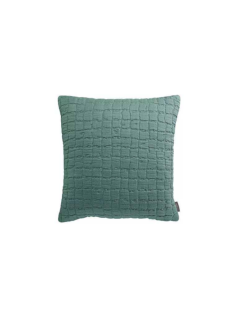 VIVARAISE | Funda de cojín 45x45cm SWAMI Lichen | Petróleo