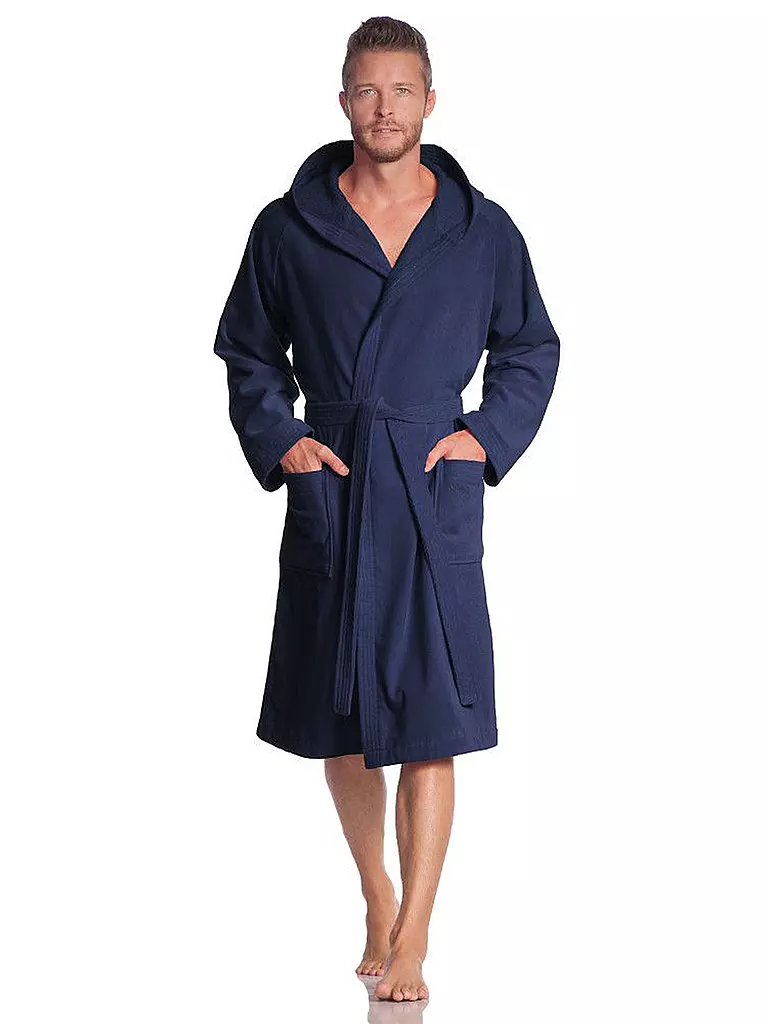 VOSSEN | Albornoz unisex TEXAS Winternight | Azul oscuro