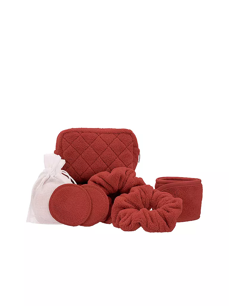 VOSSEN | Neceser de 11 piezas BEAUTY BAG Raw Sugar | Rojo oscuro