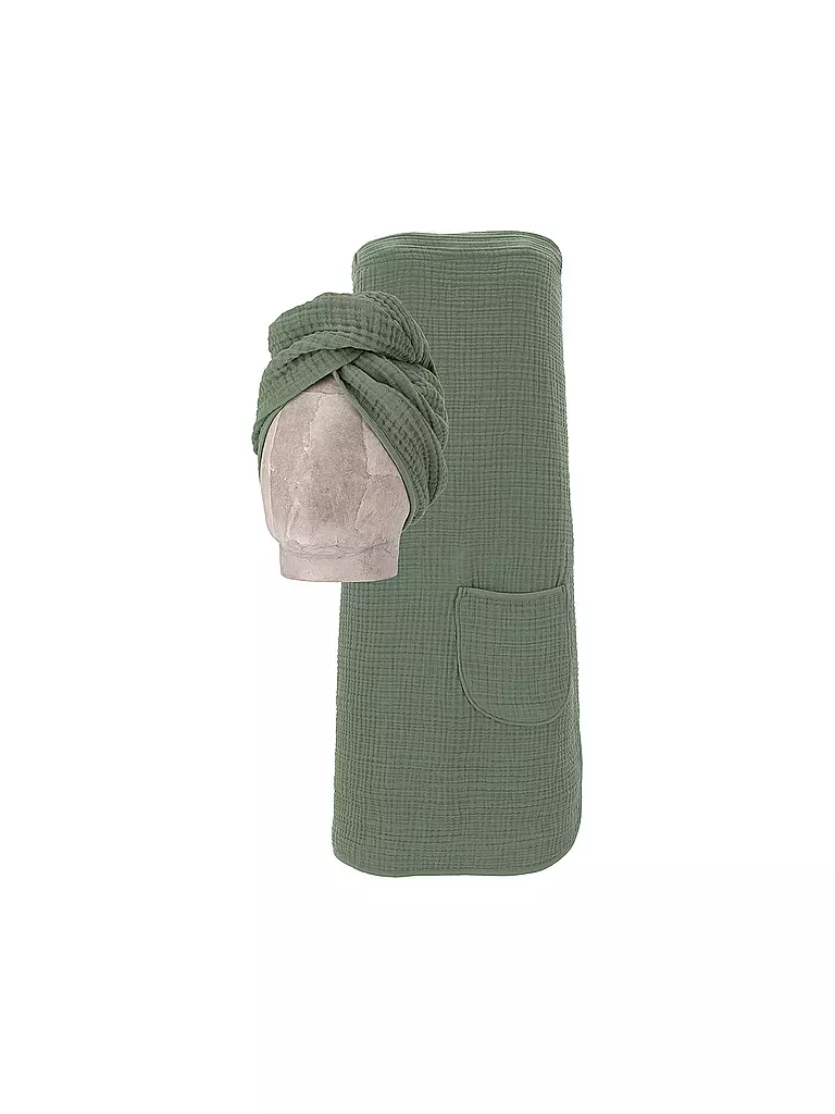 VOSSEN | Saunakilt 2 piezas WELLNESS Detox Green | Verde oscuro