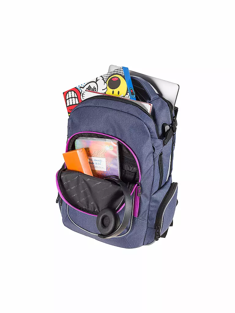 WALKER | Mochila escolar Campus Evo Wizzard Blue Ivy Pink | 