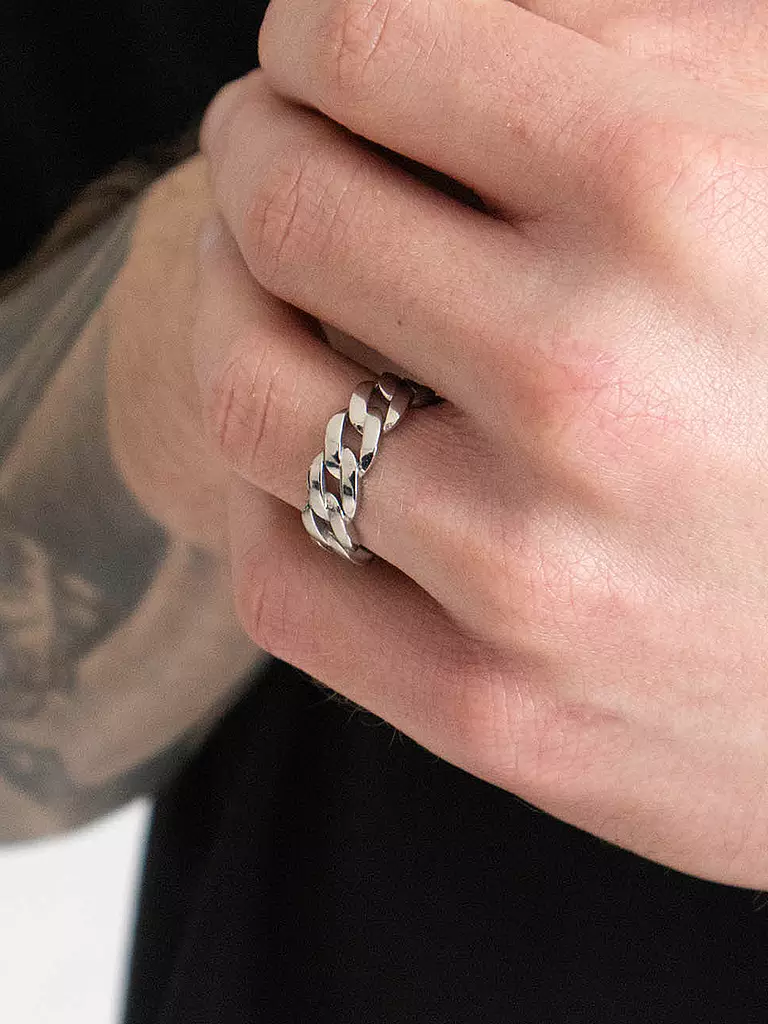 WARPEDSENSE | Anillo CUBAN de acero inoxidable | Plata