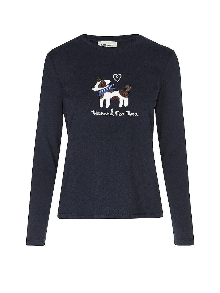 Weekend Max Mara Camiseta de manga larga azul oscuro