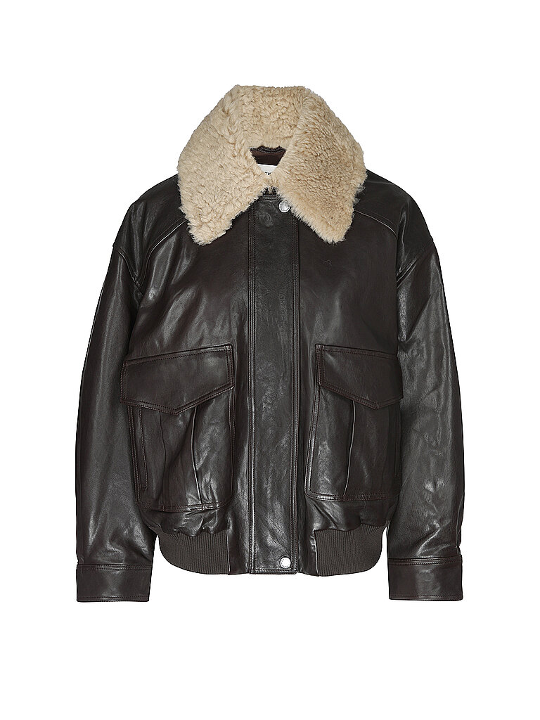 Weekend Max Mara Chaqueta de cuero WKDCALATA marrón
