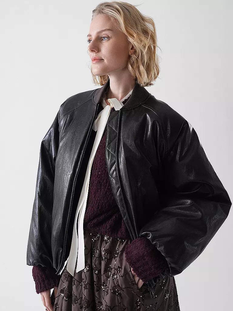 WEEKEND MAX MARA | Cazadora de plumón con efecto cuero POTENTE | Marrón