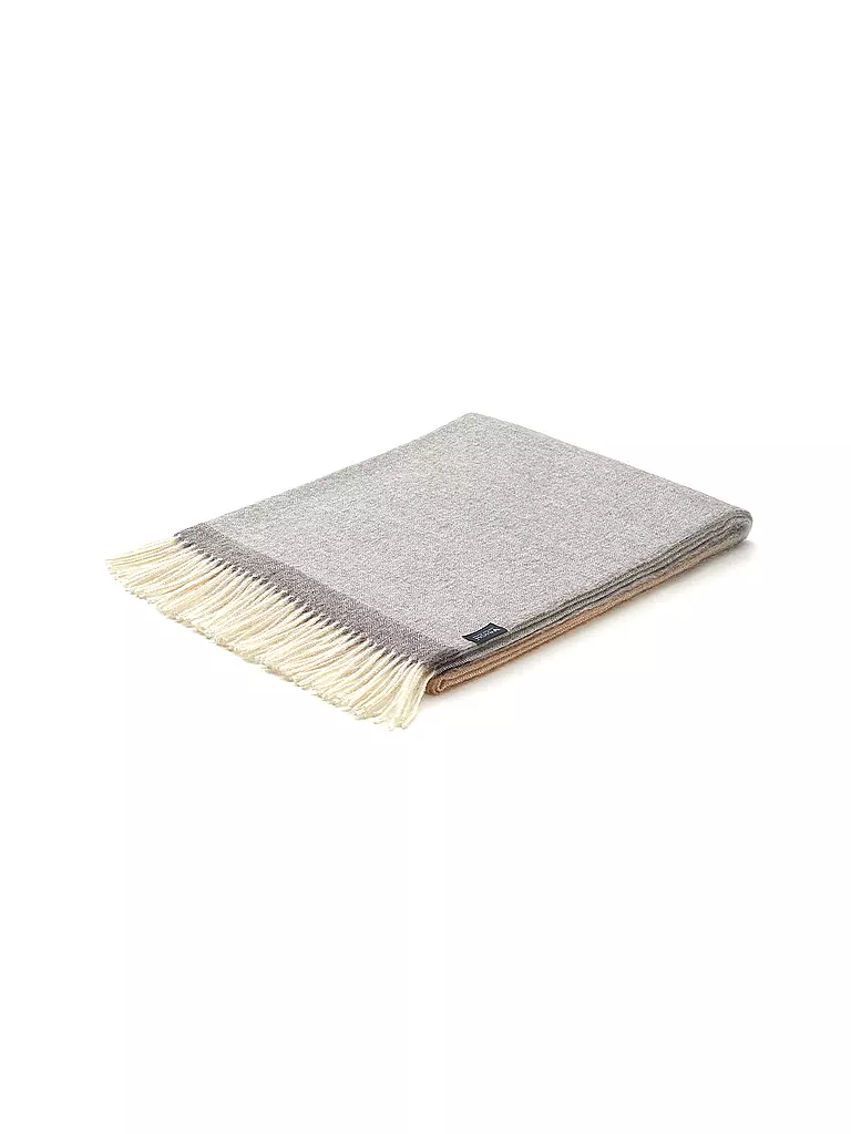 WEICH COUTURE ALPACA | Edelhaardecke MERIMA 130x180cm Gery/Ochre | Gris claro
