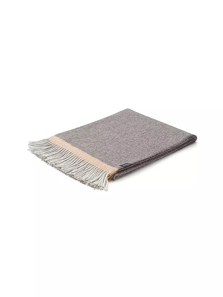 WEICH COUTURE ALPACA | Manta de pelo fino MERIMA 130x180cm Gris/Gris oscuro | Gris