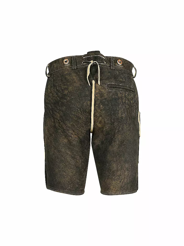 WEINBAUER | Pantalones de cuero "Wildruf" de piel de ciervo rojo | Negro