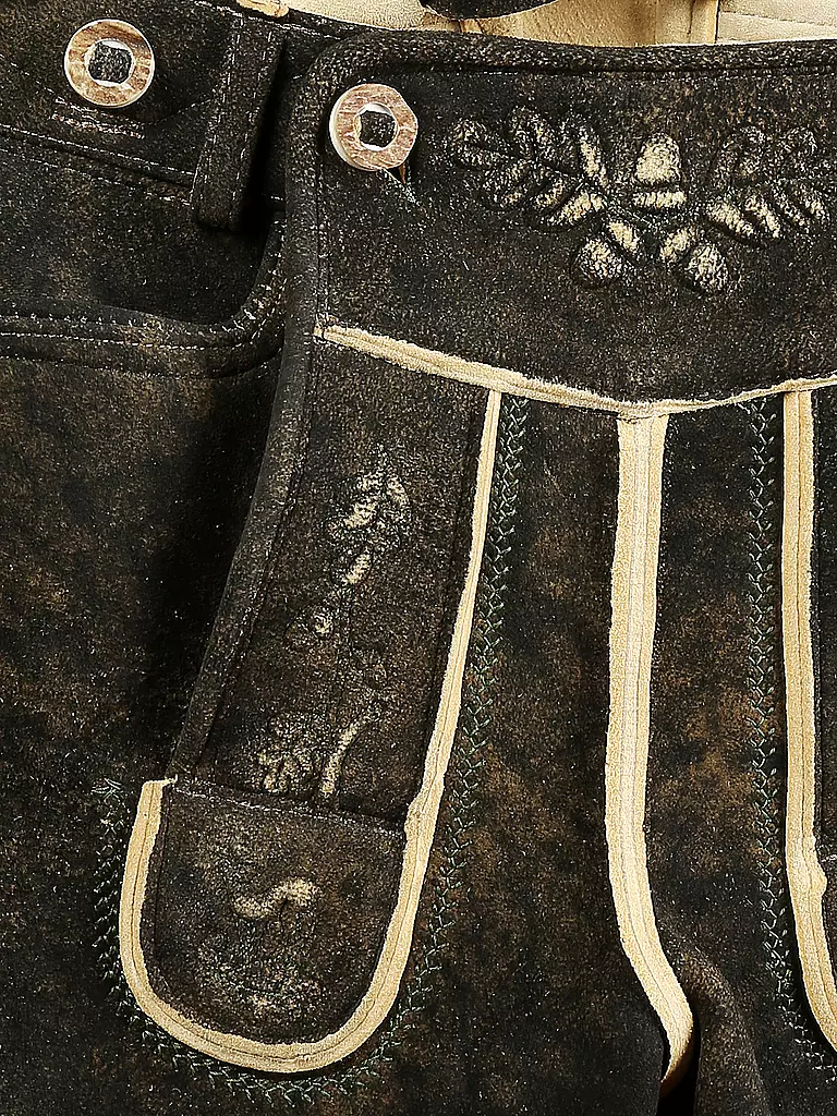 WEINBAUER | Pantalones de cuero "Wildruf" de piel de ciervo rojo | 