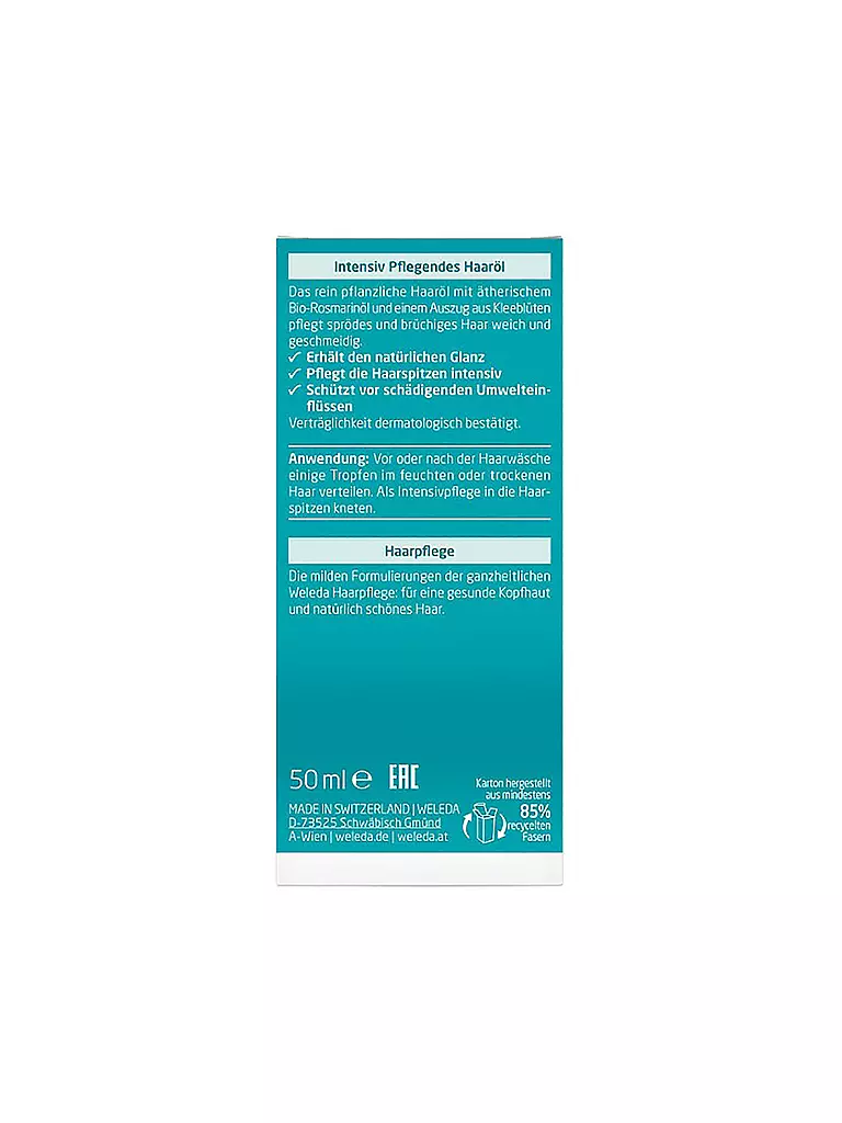 WELEDA | Aceite capilar nutritivo intensivo 50 ml | Sin color