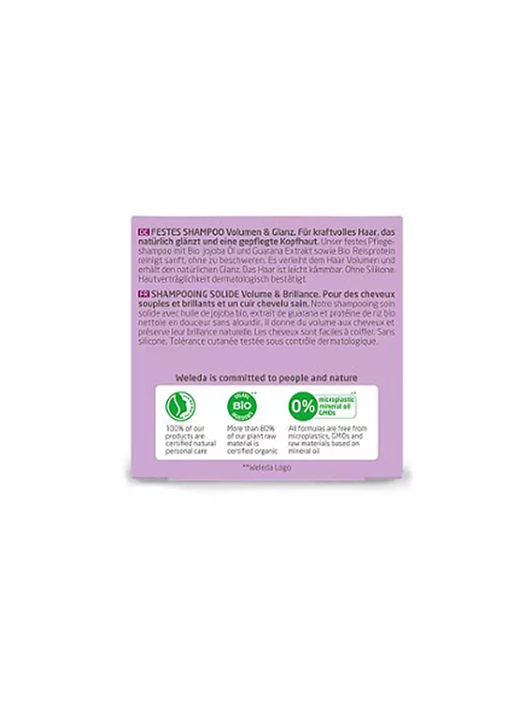 WELEDA | Champú sólido Volumen y Brillo 50g | Sin color