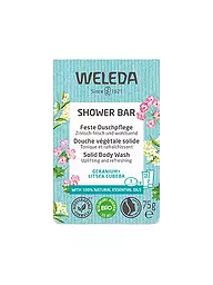 WELEDA | Feste Duschpflege Geranium+Litsea Cubeba 75g | Azul claro