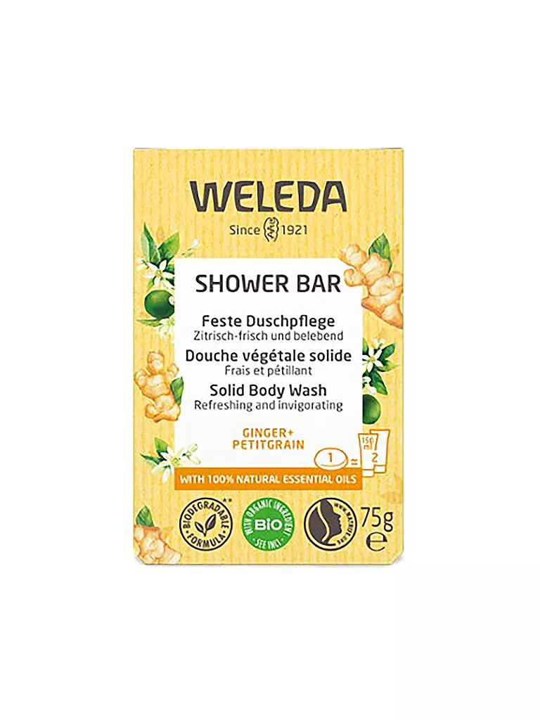 WELEDA | Feste Duschpflege Ginger+Petitgrain 75g | Amarillo