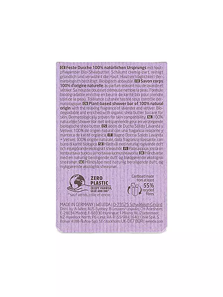 WELEDA | Feste Duschpflege Lavender+Vetiver 75g | Lila